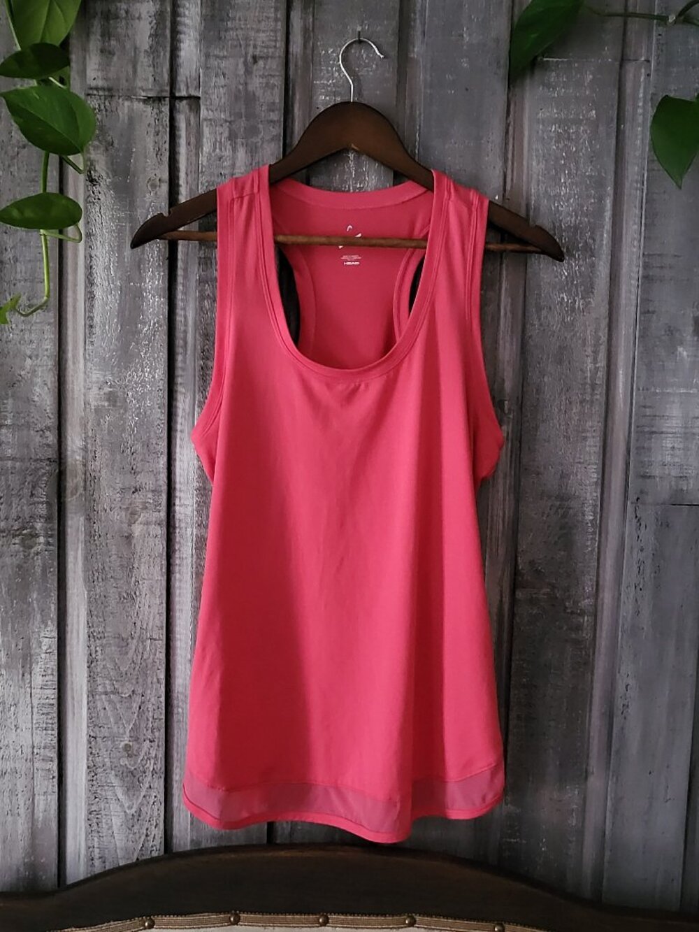 Racerback Athletic Tank Top Size M Mesh Trim Gym Workout Pink